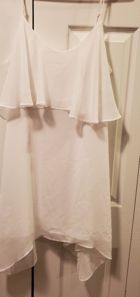 Bcbgeneration white ruffle dress small